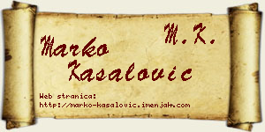 Marko Kasalović vizit kartica